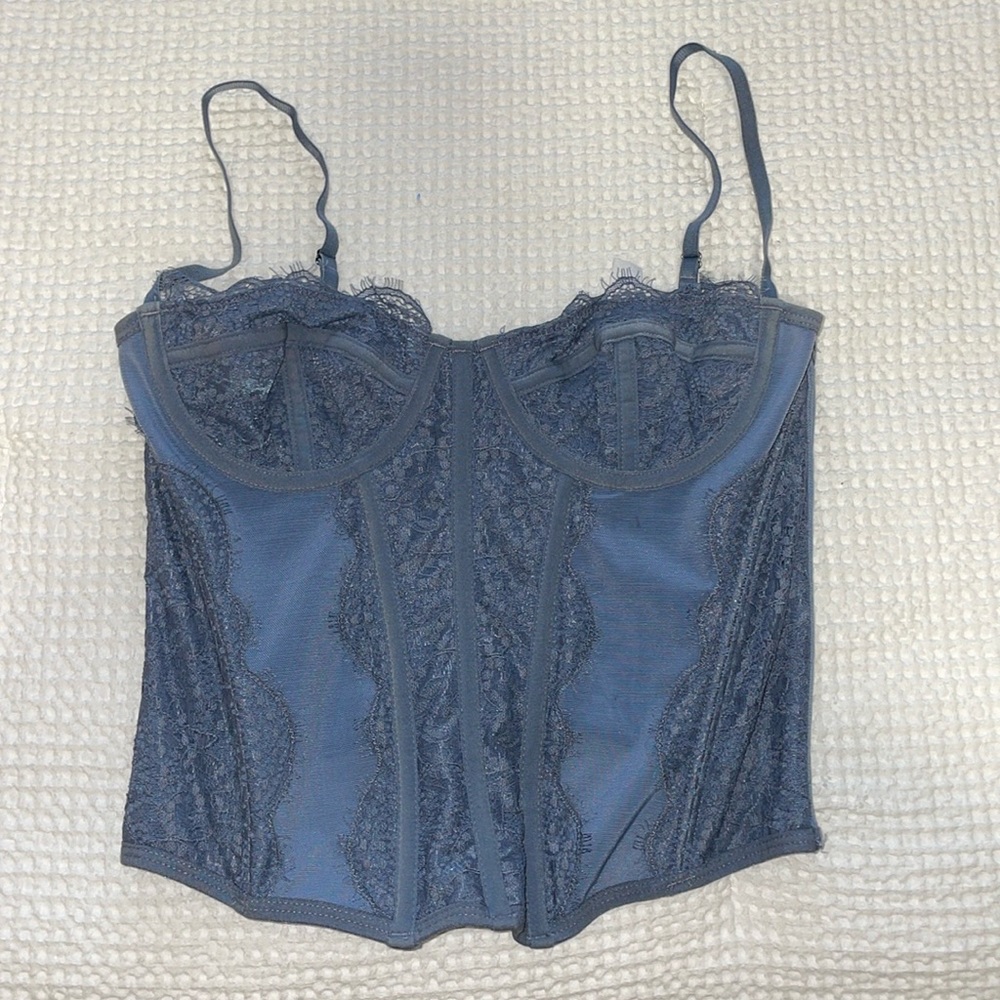 Urban outfitters blue out from under corset top lace - size medium